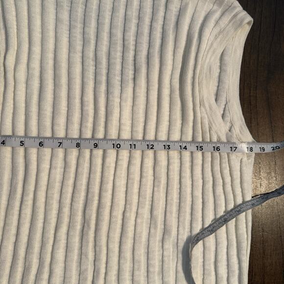 Free People Beach Veda Sweater Vest MED Cream White Boho Festival Preppy Student - Picture 9 of 11